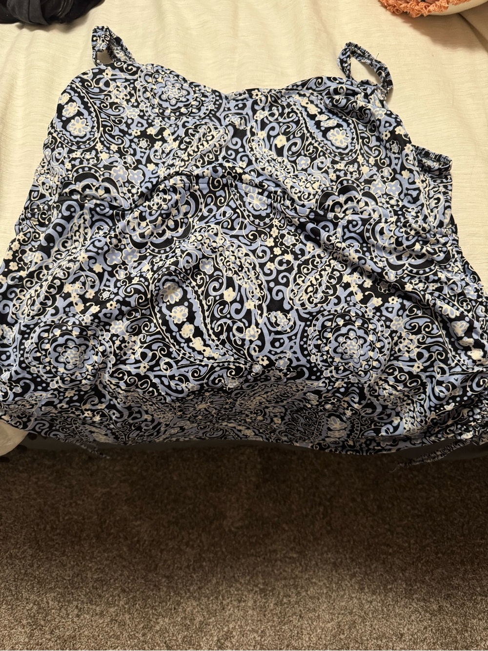 Blue Paisley Tank Top